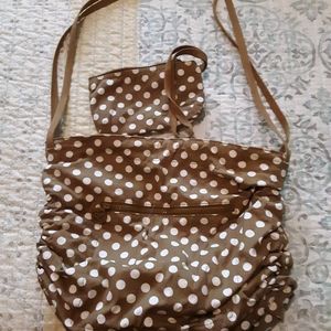 AE polka dot bag and wristlet